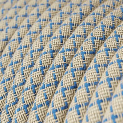 Câble textile et losange beige rond. - RD65