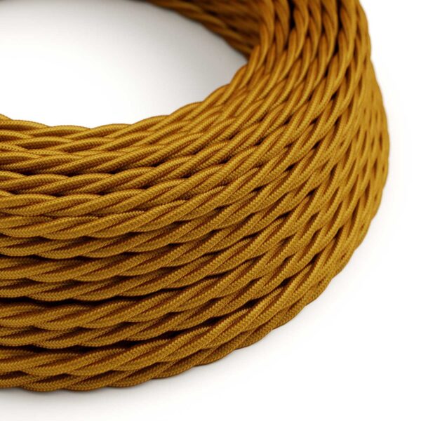 Câble électrique textile Or brillant - TM05 tressé 2x0,75mm