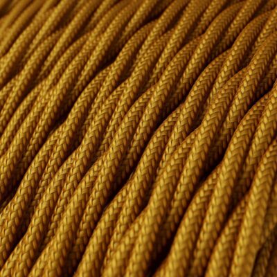 Câble électrique textile Or brillant tressé 2x0,75mm - TM05