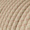 Câble textile Rose antique et losange beige.