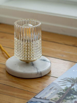lampe alice verre texturé marbre lampe de chevet lumière douce alfama chic